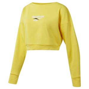 Bluza Damskie Reebok Classic Vector Crew Żółte PL 83EHUWQ